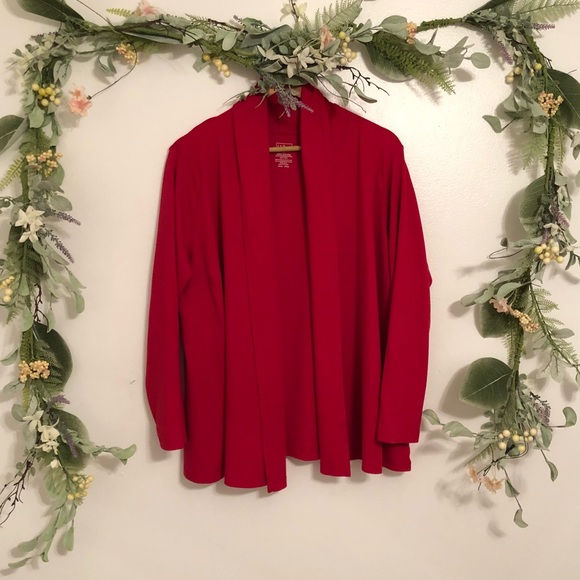 L.L. Bean Sweaters - L.L Bean ❗️ Red long sleeve open front cardigan